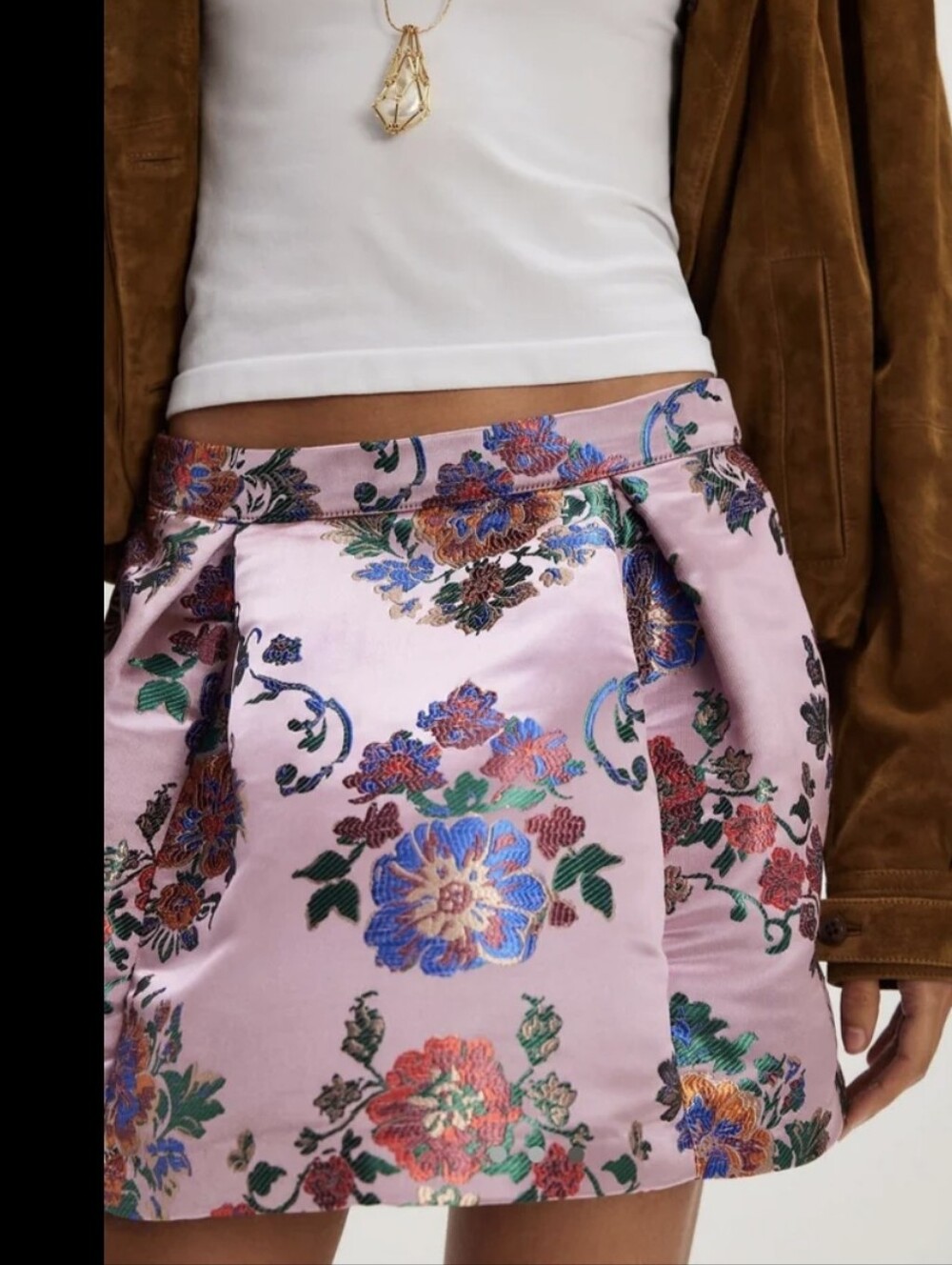 Free People BENJAMINE Floral Satin BUBBLE Miniskirt - Size 12